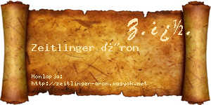 Zeitlinger Áron névjegykártya